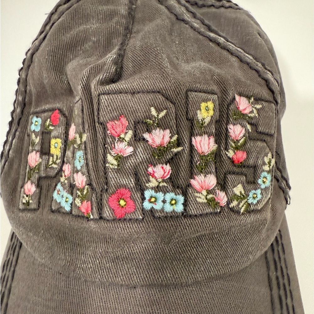 Robin Ruth Floral Embroidered “PARIS” Cap - Picture 2 of 5